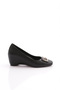 Women's Buckle Wedge Sole Shoes Black 364123539