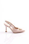 Women's Buckle Open Back Heeled Shoes Tan 6223534