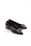 Women's Square Buckle Heeled Shoes Black Patent Leather 79572534 - 2