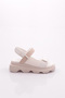 Women's Leopard Print Thick Sole Sandals White Beige 46383138