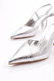 Women's Back Lacing Heeled Shoes Silver Crocodile 81243564 - 4