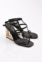 Women's Heel Perforated Evening Dress Shoes Black 355233210 - 2