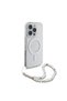 iPhone 16 Pro Max Compatible Case Licensed Magsafe Feature Glittery Silicone Transparent with Pearl Bracelet - 2