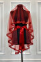 Red Sequin Sequin and Pearl Bridal Veil Set, Henna Night Veil Alı Cover 6 Pieces