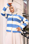 4074 Buttoned Short Knitwear Cardigan Blue - 2
