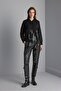 Hooded Hand Embroidered Sequin and Beaded Black Knitwear Sweater - 2
