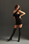 Mindy Above Knee Stretch Boots Black Matte 10 cm Women's Boots, Heels - 2