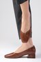 Addison Brown Color Blunt Toe Short Heeled Women's Shoes
