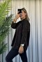 Oversize Red Heart Black Denim Gabardine Shirt Jacket - 2