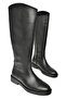 T 654060603   Black Genuine Leather Flat Sole Women's Shoes - 6