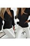 Mokashopin Women's Long Sleeve Deep V Neck Sleeve Flowing Sandy Blouse - 3