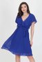 Women Midi Length New Season Double Breasted Collar Angel Sleeve Chiffon Dress Ry8081 - 5