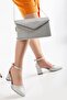 Women's 5 cm Heeled Casual Summer Shoes SILVER COMBIN