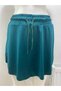 Petrol Blue Slit Darkalip Shorts Skirt Polyamide Lace-Up Sports Skirt - 4