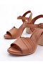 24181830y Women's Genuine Leather Heeled Summer Shoes - 4