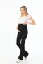 Maternity Sports Pants Spanish Style Black with Elastic Waistband Adjustable Waist - 3