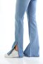 Blue Maternity Jeans - Flexible, Spanish Leg, Side Slit and Adjustable Waist - 5