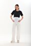Maternity Stretchy Waistband Adjustable Wide Leg Jeans White - 2