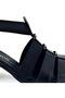 1857227Y Women's Genuine Leather Heeled Summer Shoes with Rubber Trim - 4