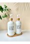Set of 2 White Bamboo Soap Dishes| Hands Dishes - 2