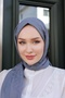 F نمط الرماد شال أزرق - 3