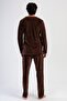 Men's Long Sleeve Velvet Brown Pajamas Suit C8T9N0O304 - 4