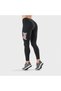 High Waist Printed Flexible and Waist Basen Recoiler Sports Fitness Pilates Yoga Black Leggings - 4