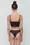 Black Covered Bralet and Panty Set - 7109 - 4