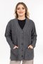 Women's Middle-Age and Above Soft Texture V-Neck Buttoned Mother Knitwear Cardigan 2426-Grey - 2