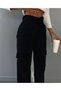 By-3632 Women's High Waist Black Lycra Loose Jeans Stretchy Palazzo Jeans Boyfriend Wide Leg Pants - 2