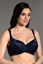 Tulle Detail Unsupported Bra C18050 Navy Blue - 3