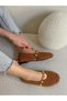 Tan Plush (Hope) Trock Detail Women's Ballerinas - 3