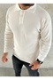 Ecru 3 Button Thessaloniki Knitted Sweater - 3