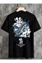 Unisex Oversize T-shirt Snake Back Print Black - 2