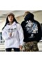 Men's Black Winter Hooded Sweatshirt Back Printed Snake - 4