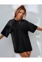 Women's Oversize Loose Cut T-shirt Cotton Tights Top Comfortable Model - 2