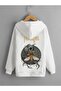 Men's Black Winter Hooded Sweatshirt Back Printed Snake