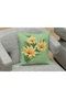 4-Piece Digital Printed Gift Sofa Set - Green Yellow Leafy Flower Pattern - 6