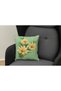 4-Piece Digital Printed Gift Sofa Set - Green Yellow Leafy Flower Pattern - 7