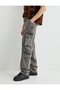 Loose Fit Jeans with Cargo Pockets, Washable and Buttoned - 5