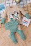 Baby Boy Set with Scarf and Dog Patterned Cotton 6 Months, 12 Months, 18 Months, 2Y