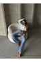 Women's Blouse - Single Shoulder Chain Detail Long Sleeve Wrap Blouse with Gips on the Front - 4