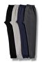 Set of 4 Smoky Indigo Gray Black - Winter Brushed Inside Mesh Tights, Rib Knit Fabric, Cuffed, Soft Underwear - 2