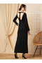 Open Back Tie-Up Detail Maxi Dress with Side Slit - 4