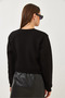 Women's Black Crew Neck Basic Crop Sweatshirt 60251797 - 5