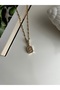 Steel Gold Baguette Necklace