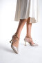 Gold Glitter Heeled Women's Shoes Lf805 - 3