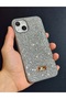 iPhone 15 Plus Compatible Phone Case Shiny Diamond Rhinestone Diamond Sparkling Swr Logo Cover Case - 4