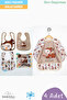 4-Piece Patterned Long Sleeve Baby Food Bib (3 Sleeveless + 1 Sleeve)