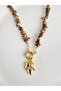 Unakit Natural Stone Necklace with Leaf Pendant - 4
